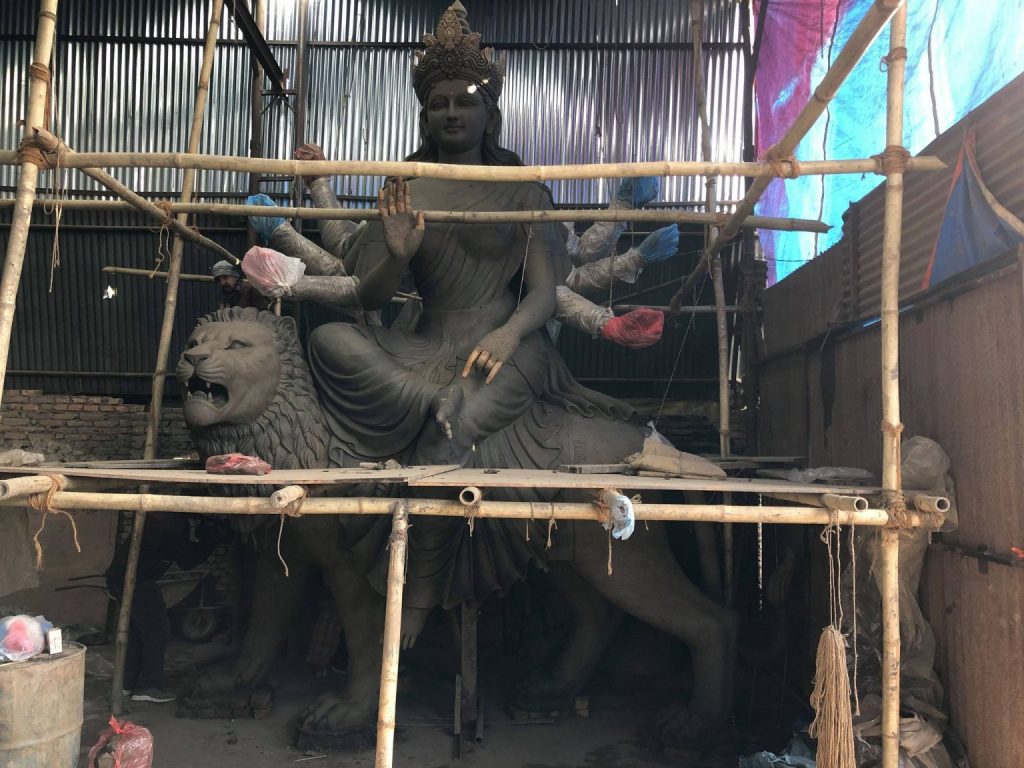 अर्घाखाँचीमा २१ फीट अग्लो भगवतीको मूर्ति निर्माण गरिँदै